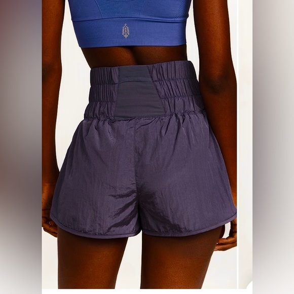 Free People FP Movement Shorts High Triple Elastic Waist Women’s M Medium Purple - Picture 3 of 8